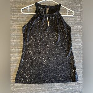NWT Women’s INC International Concepts Black Sequin Blouse T-shirt Size Small